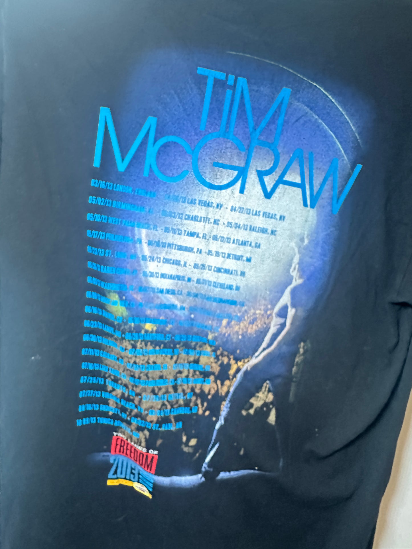 Tim McGraw “Two Lanes of Freedom” 2013 Tour Graphic Tee – Black