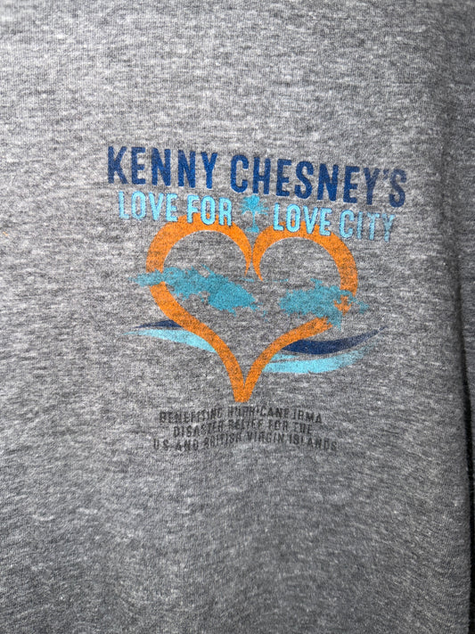 Kenny Chesney “Here and Now” Tour Tee (Size M) – Soft Gray Graphic T-Shirt