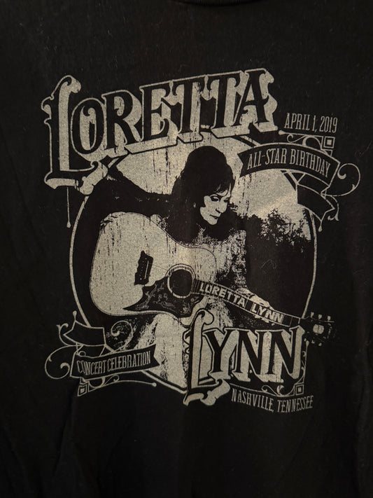 Loretta Lynn All-Star Birthday Concert Tee (Size L) – Nashville Event Shirt w/ Back Lineup