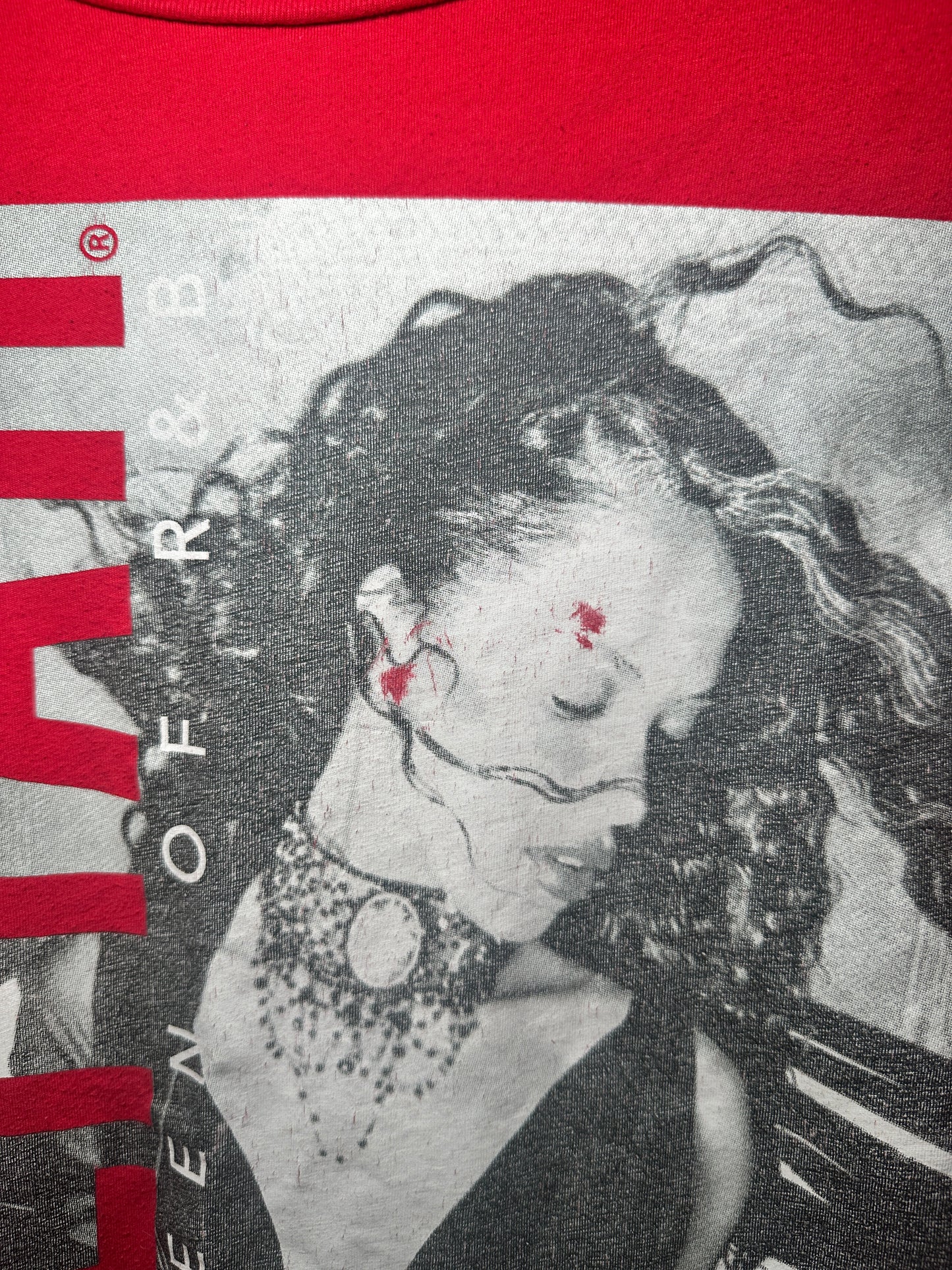 Aaliyah Queen of R&B Graphic Tee | Red Short-Sleeve Music Shirt Size XL Worn Distressed