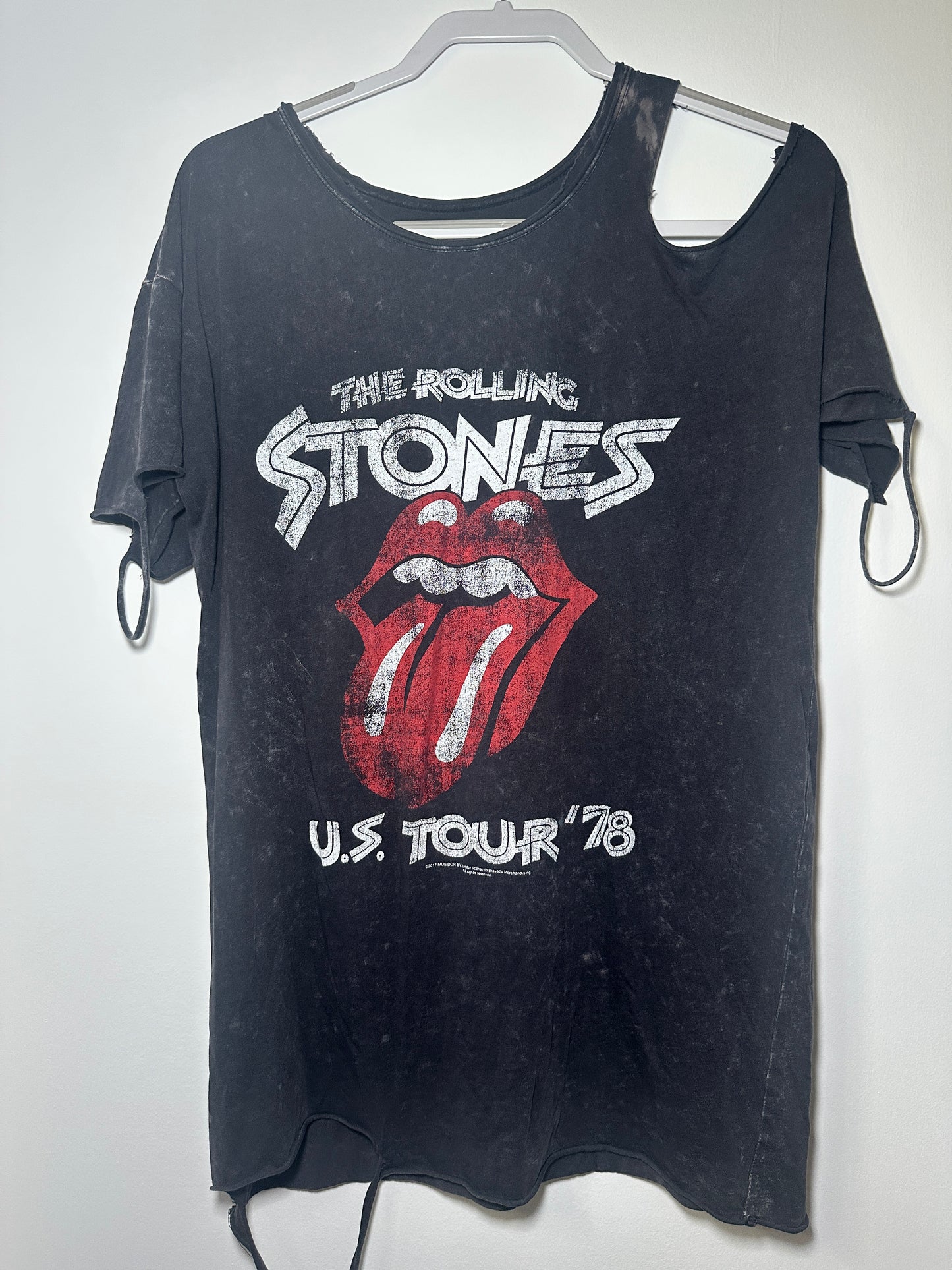 Upcycled Rolling Stones Vintage-Inspired U.S. Tour '78 Tee – Small | Graphic Cotton T-Shirt