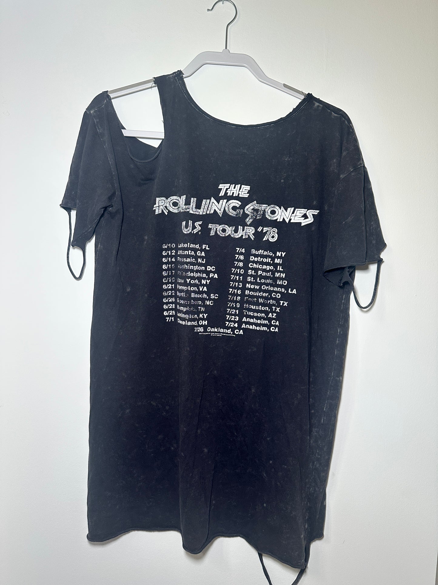 Upcycled Rolling Stones Vintage-Inspired U.S. Tour '78 Tee – Small | Graphic Cotton T-Shirt