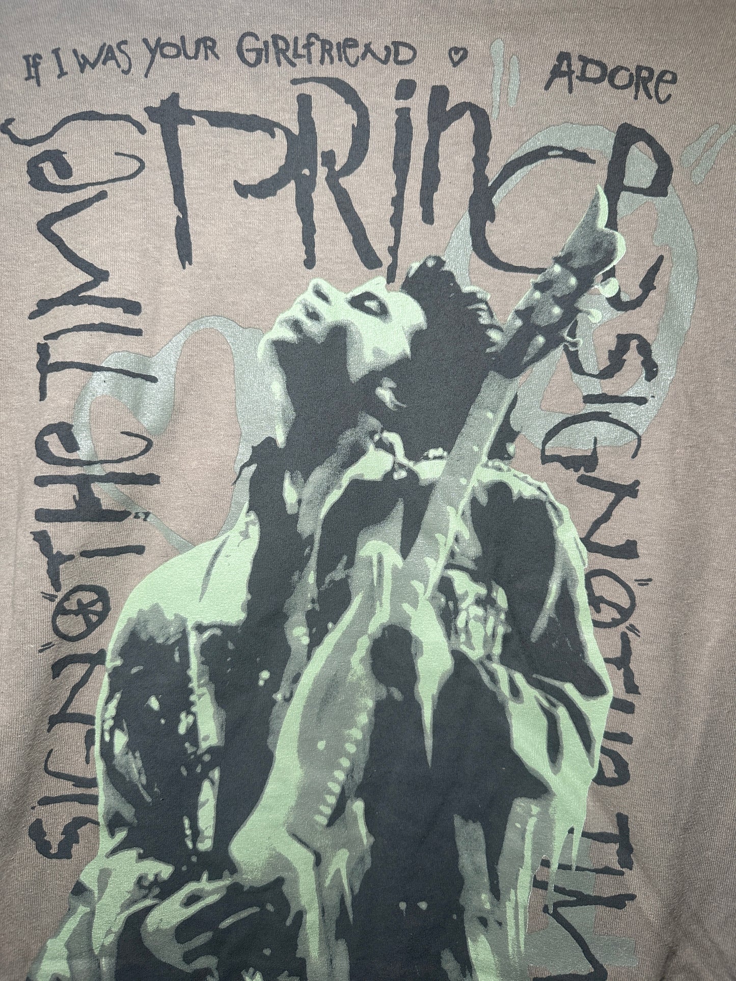 Prince “Adore” Graphic Tee – Small Tan Pop / R&B Shirt