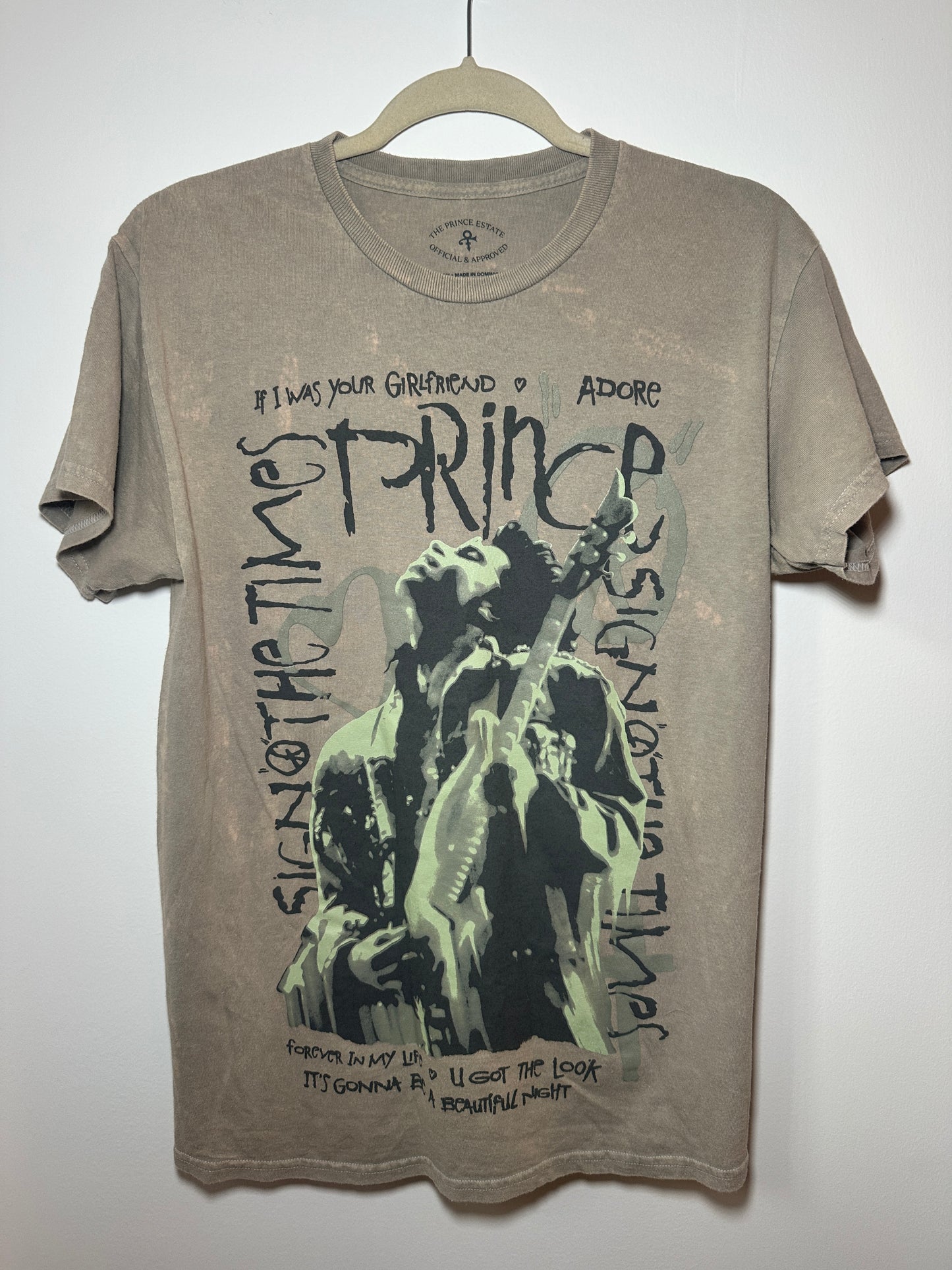 Prince “Adore” Graphic Tee – Small Tan Pop / R&B Shirt