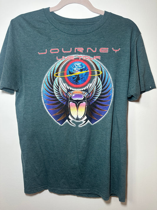 Journey Live Tour Graphic Tee – Medium | Soft Vintage-Inspired Band T-Shirt with Scarab Logo