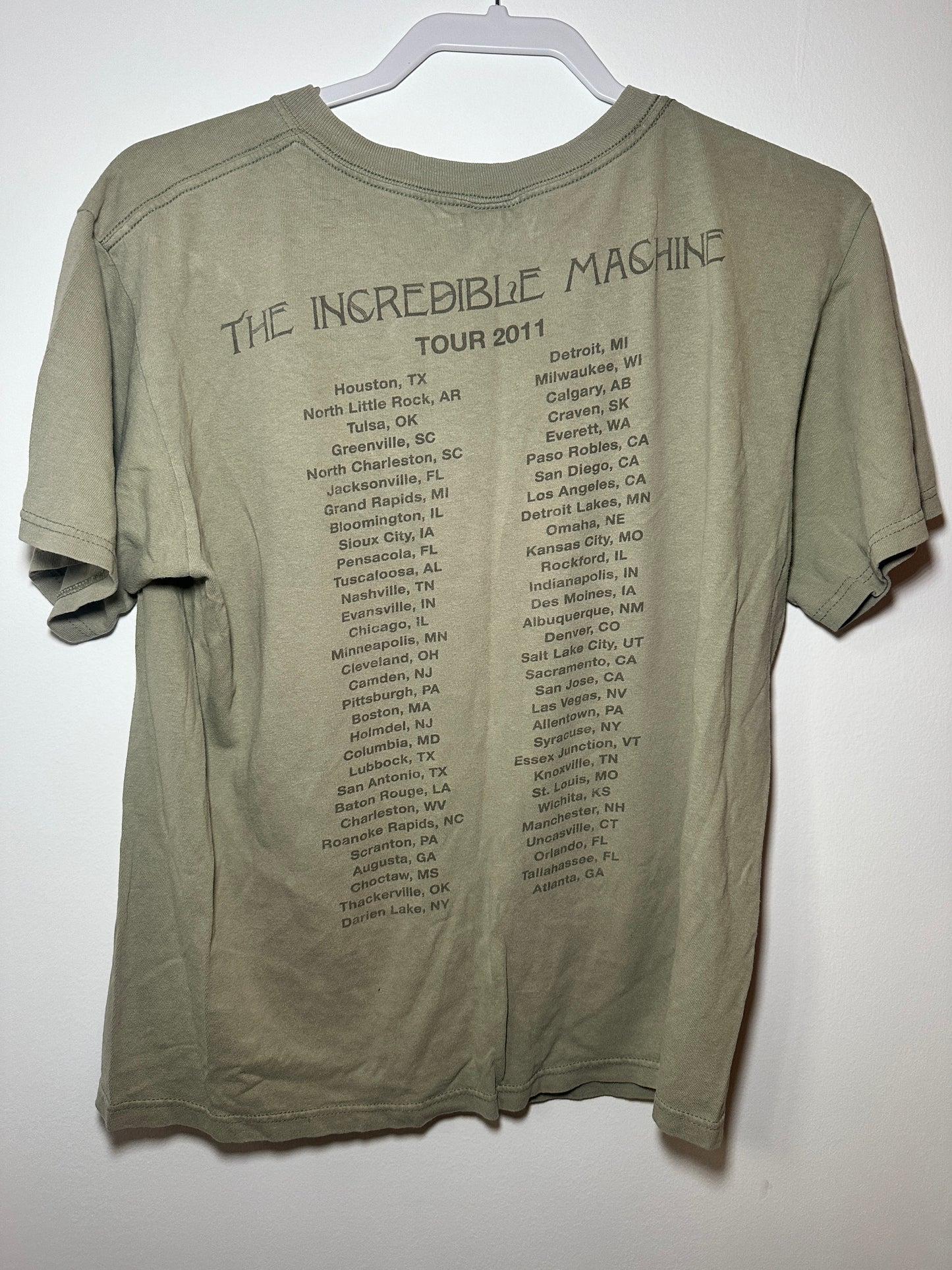 Sugarland 2011 Tour Graphic Tee – Medium | The Incredible Machine Concert T-Shirt