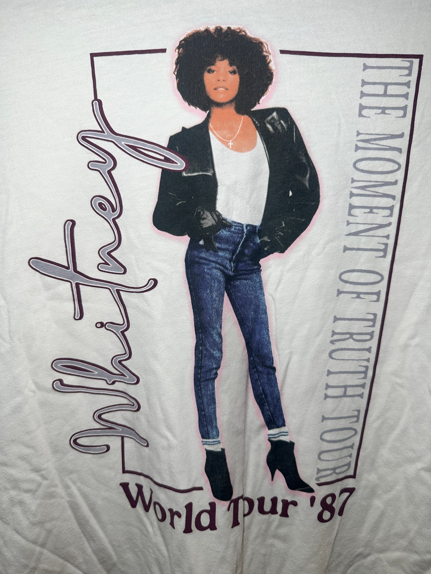 Whitney Houston “The Moment of Truth” World Tour ’87 Graphic Tee – XS | Double-Sided Concert T-Shirt