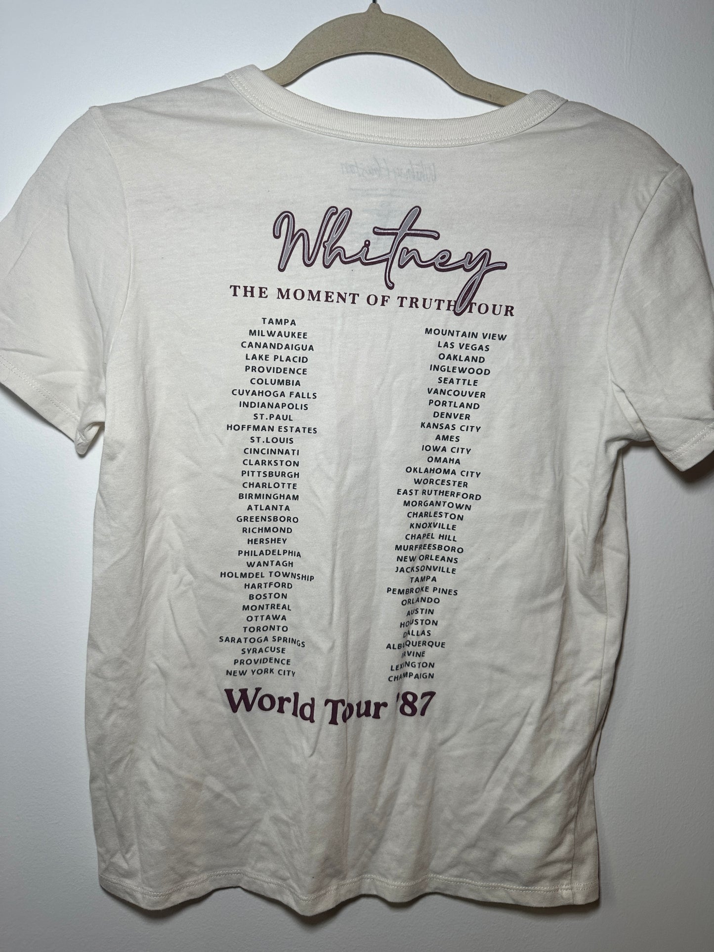 Whitney Houston “The Moment of Truth” World Tour ’87 Graphic Tee – XS | Double-Sided Concert T-Shirt