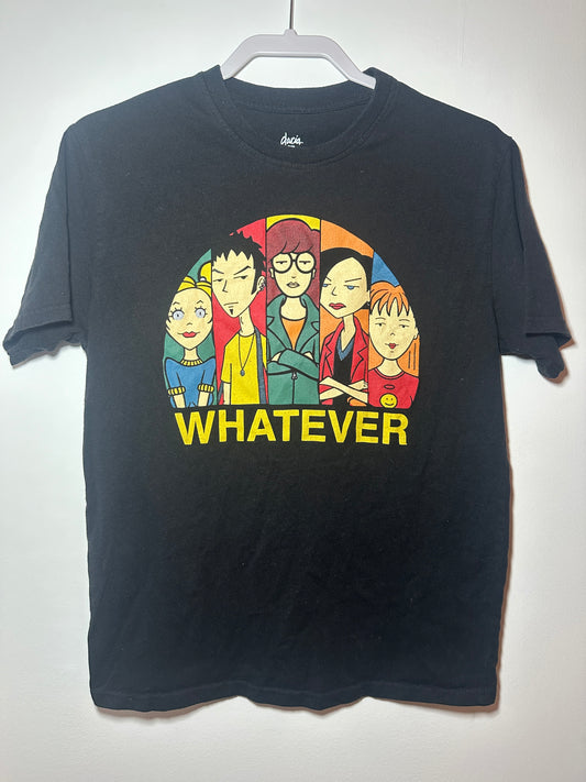 MTV Daria “Whatever” Graphic Tee – 90s | Medium Black TV & Movie Shirt