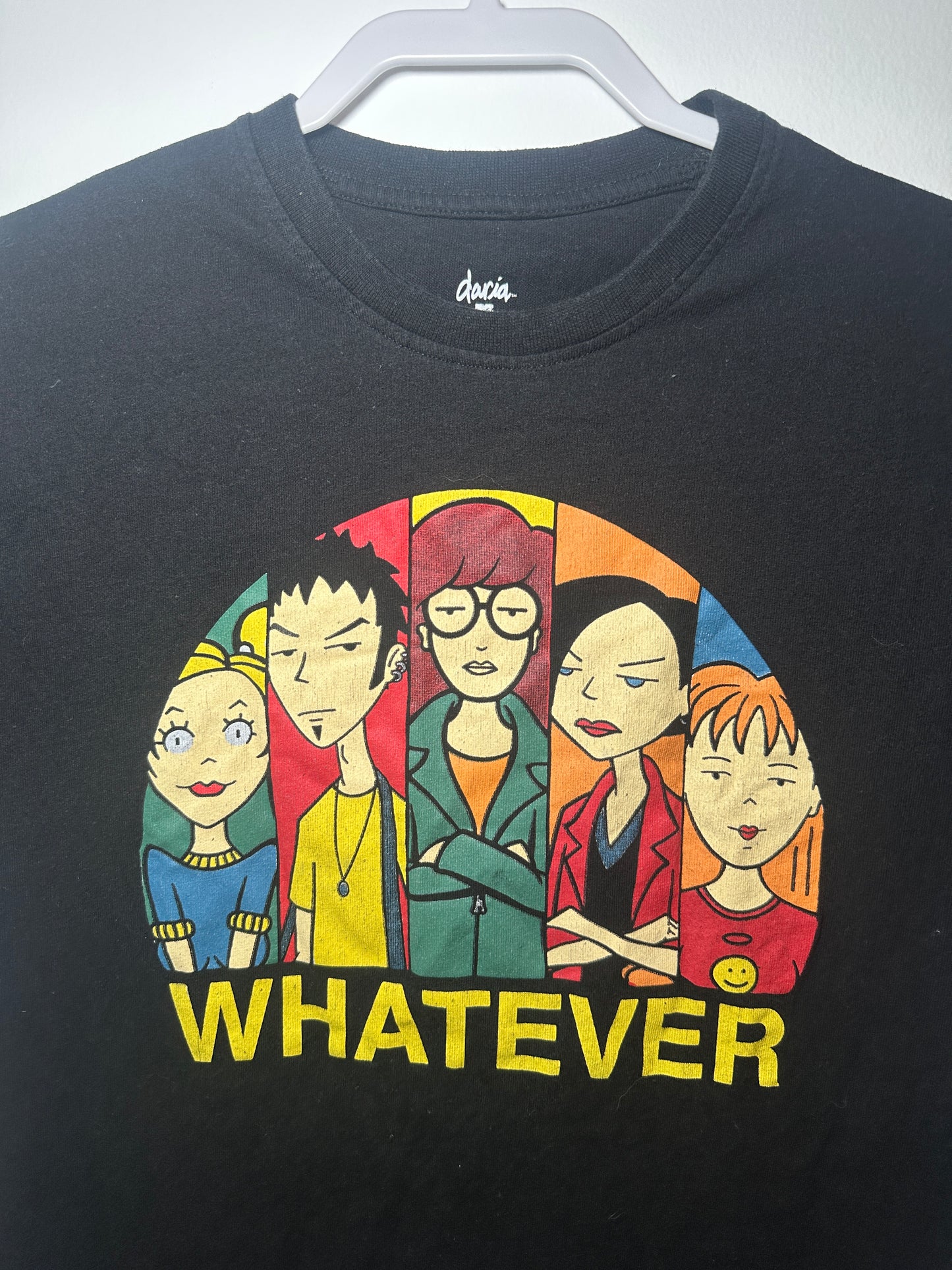 MTV Daria “Whatever” Graphic Tee – 90s | Medium Black TV & Movie Shirt