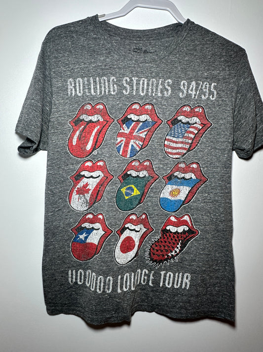 Rolling Stones “Voodoo Lounge Tongues” 1994-1995 Tour Tee – Medium | Black Rock Concert T-Shirt
