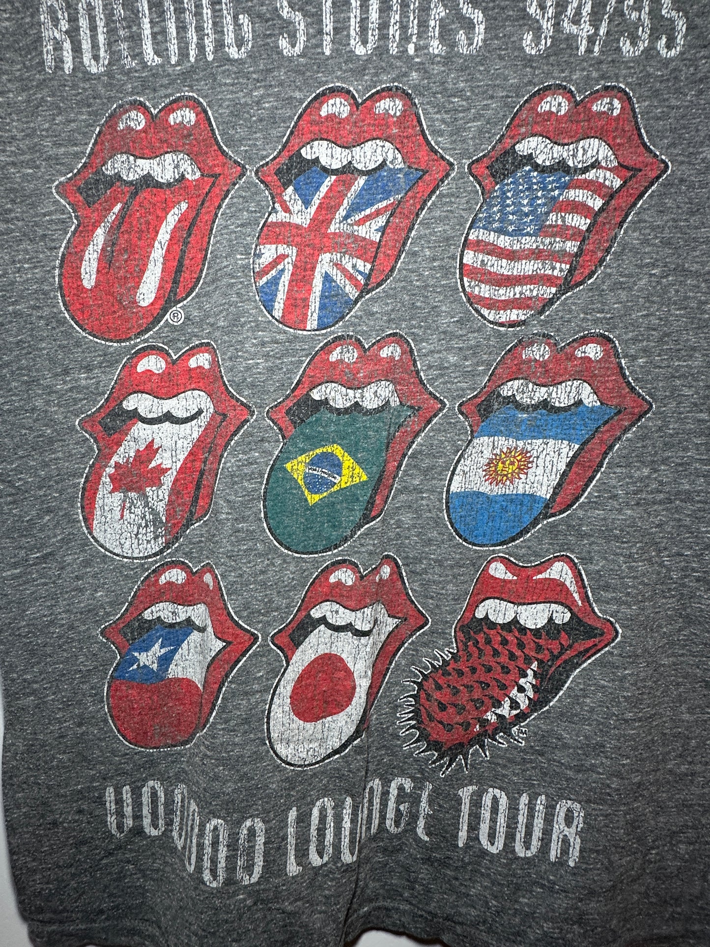 Rolling Stones “Voodoo Lounge Tongues” 1994-1995 Tour Tee – Medium | Black Rock Concert T-Shirt