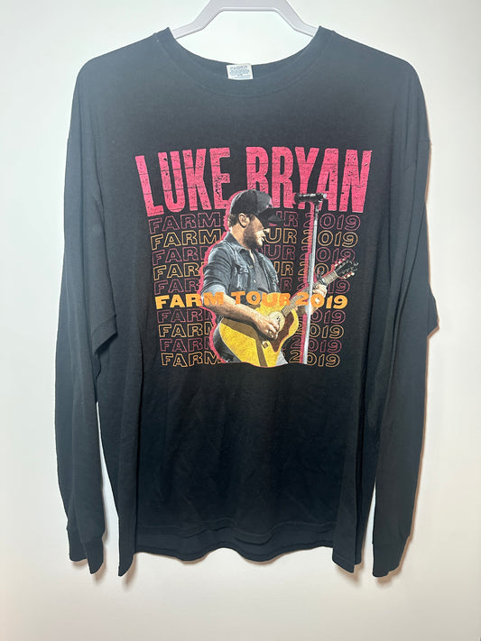 Luke Bryan 2019 Farm Tour Long-Sleeve Tee – XL Black Country Music Shirt