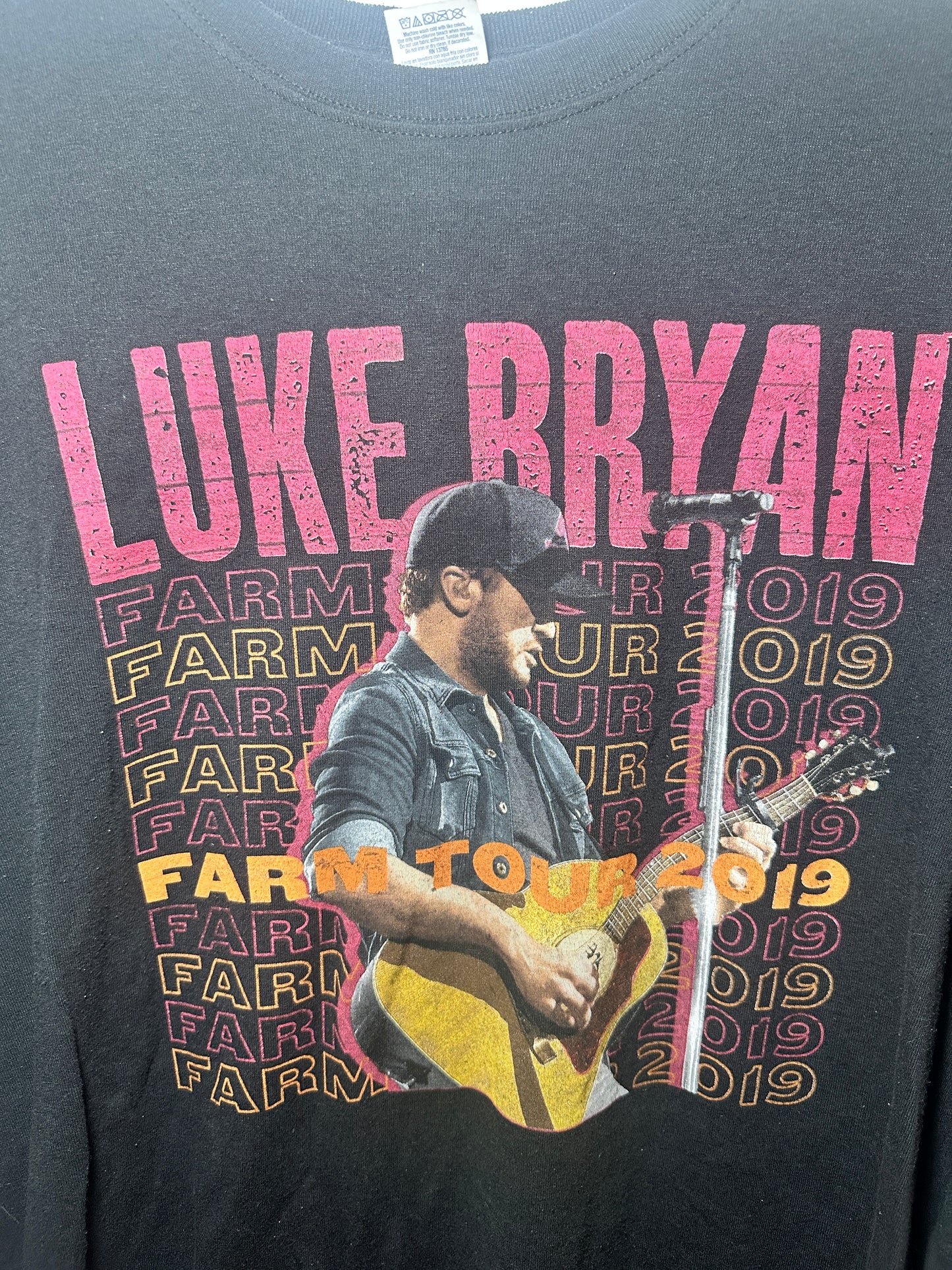 Luke Bryan 2019 Farm Tour Long-Sleeve Tee – XL Black Country Music Shirt