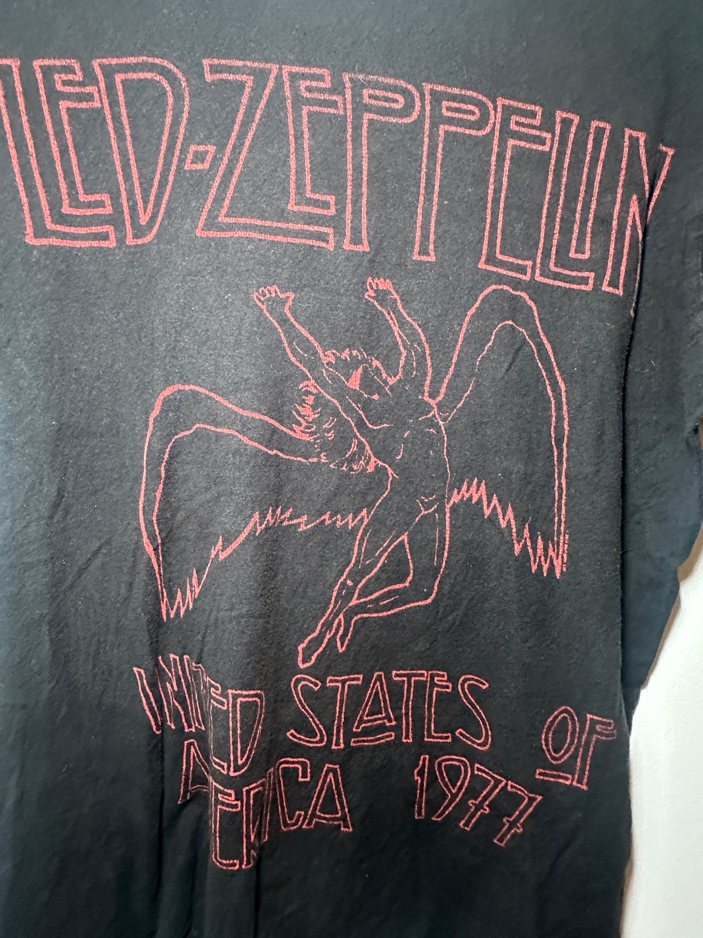 Led Zeppelin “Falling Icarus” 1977 USA Tour Graphic Tee – Black