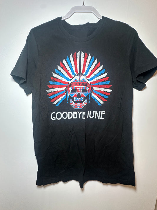 Goodbye June Skull & Headdress Graphic Tee – Black
