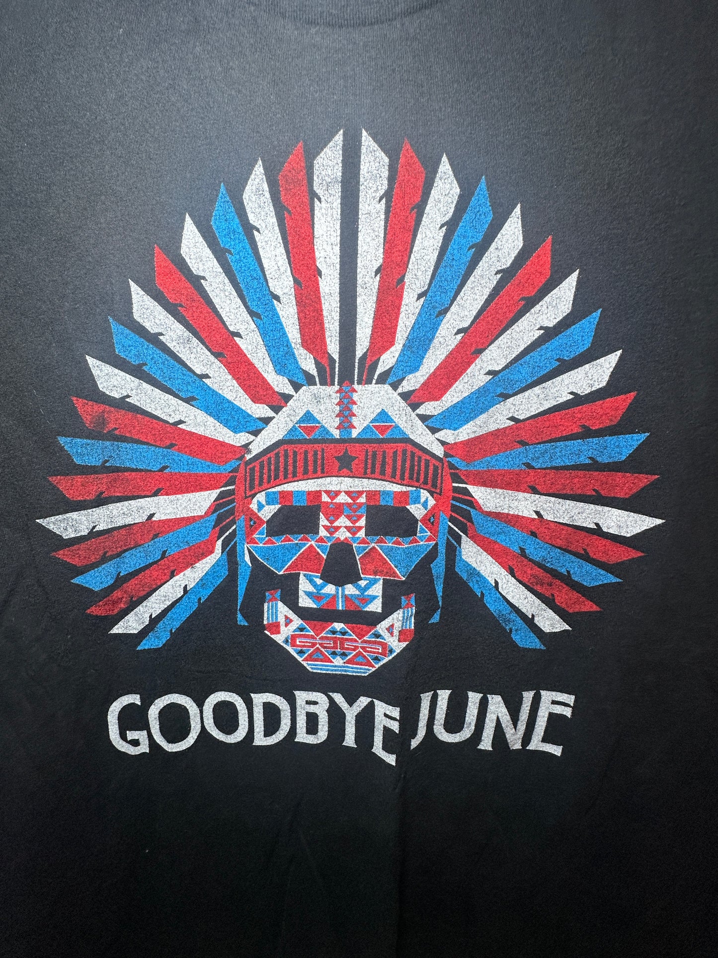 Goodbye June Skull & Headdress Graphic Tee – Black