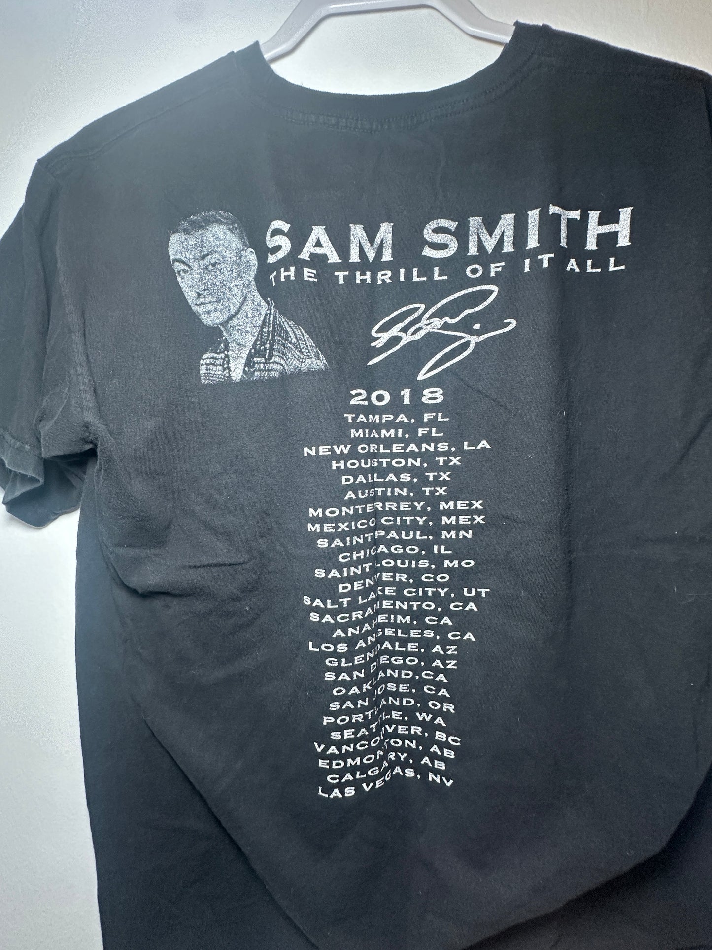 Sam Smith “The Thrill of It All” 2018 Tour Tee – Black | Medium Pop / Music Shirt