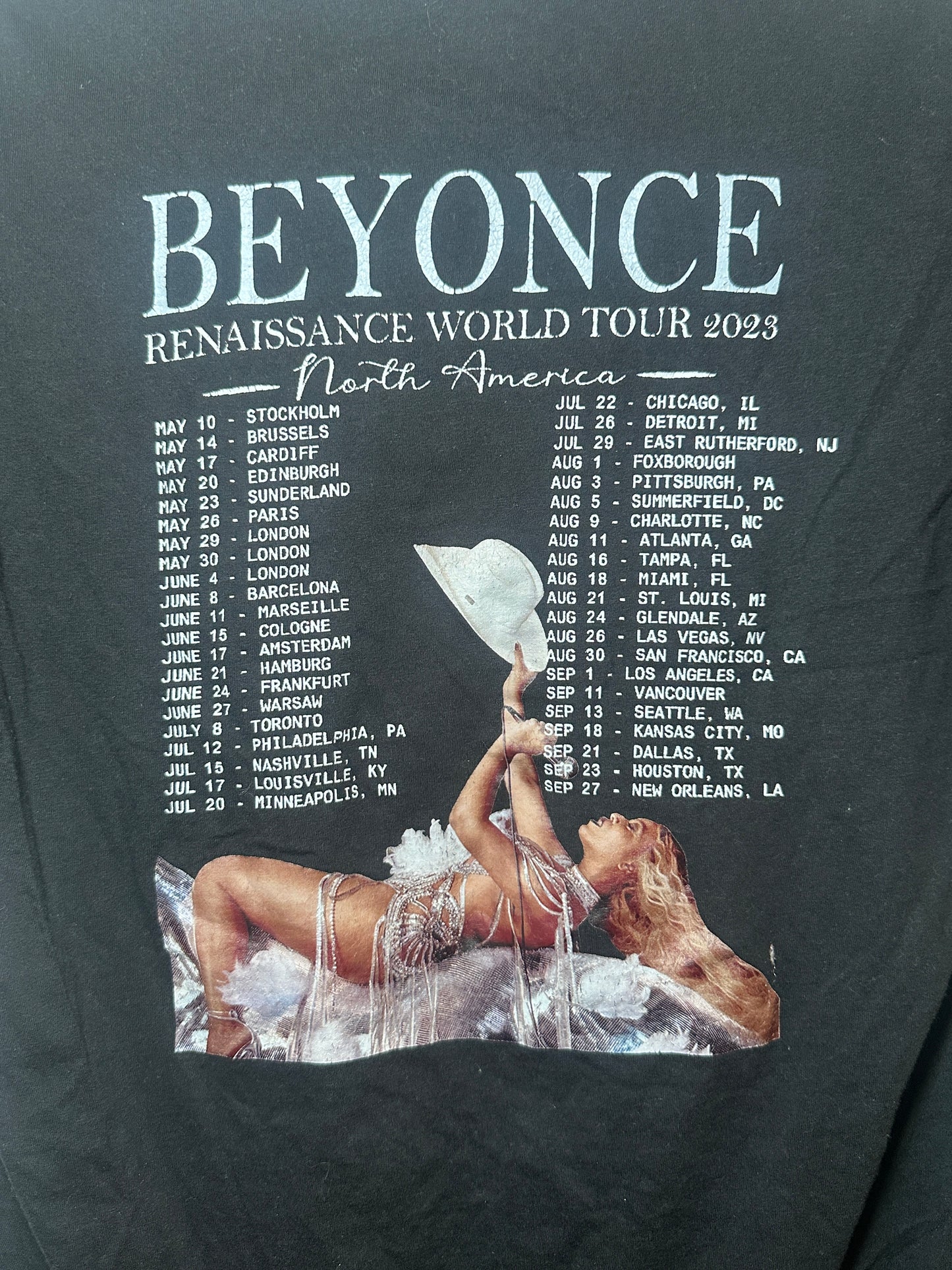 Beyoncé Renaissance World Tour Graphic Tee – 2023 | Medium Black Music Shirt