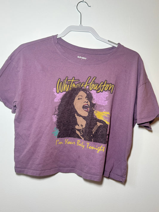 Whitney Houston “I’m Your Baby Tonight” Purple Crop Tee | Medium