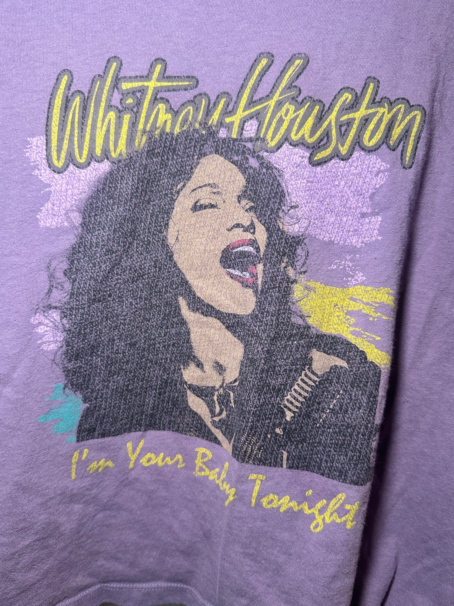 Whitney Houston “I’m Your Baby Tonight” Purple Crop Tee | Medium
