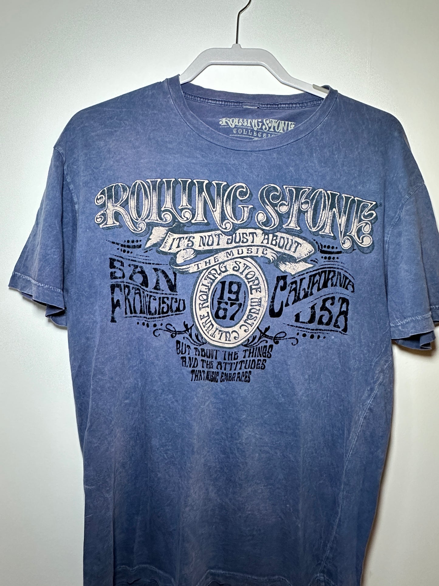 Rolling Stone Vintage-Inspired 1967 San Francisco Tee – Large Blue Classic Rock / Pop Shirt