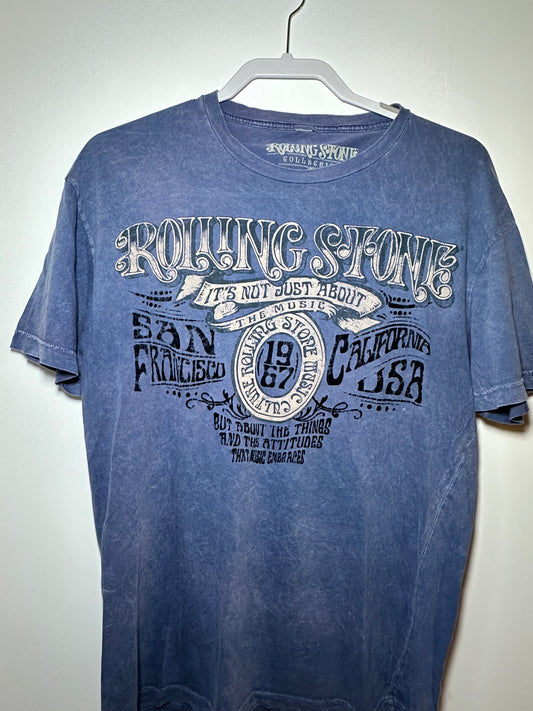 Rolling Stone Vintage-Inspired 1967 San Francisco Tee – Large Blue Classic Rock / Pop Shirt
