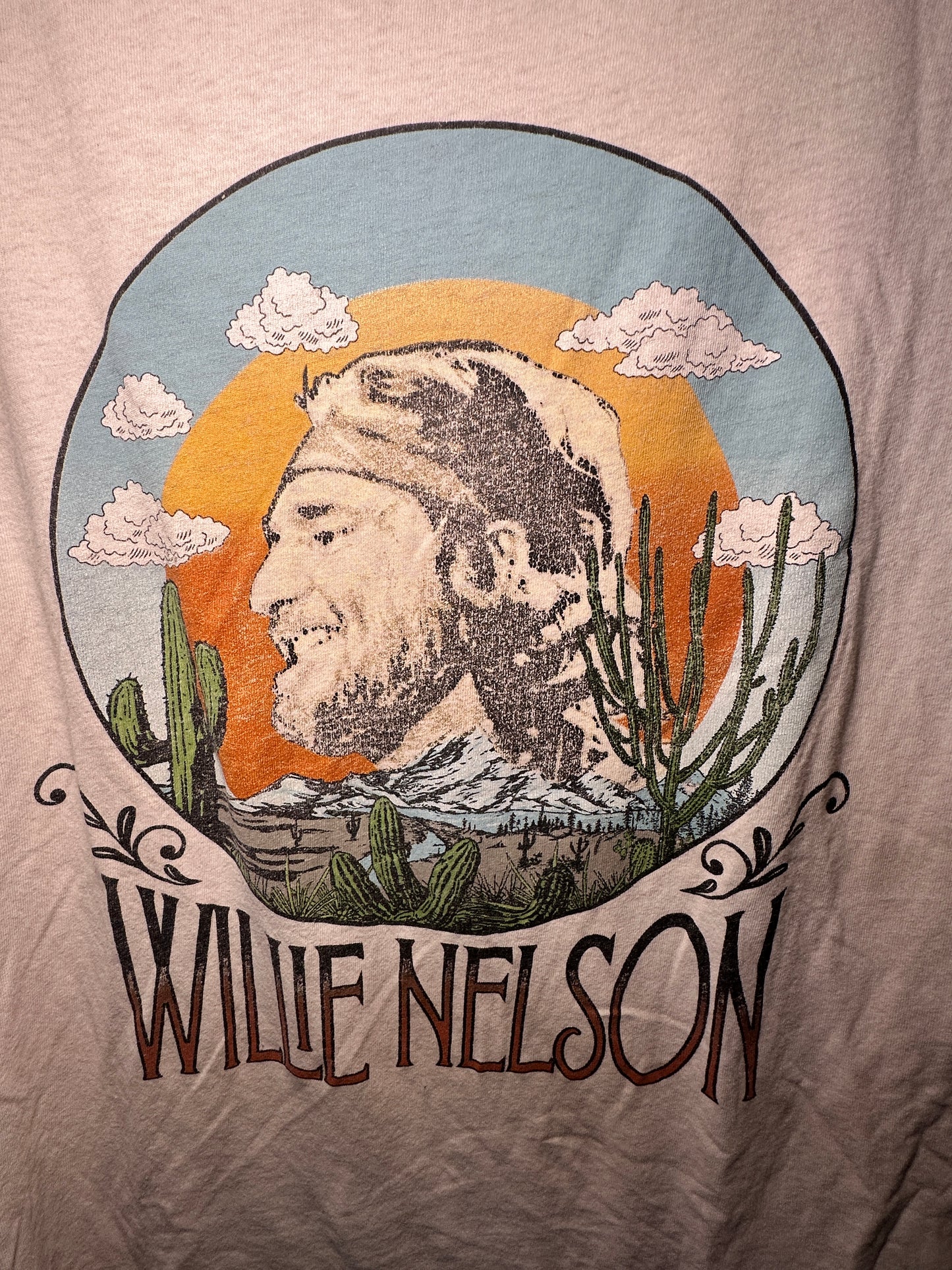 Willie Nelson Sunset Gradient T-Shirt — Size Large | Zion Rootswear