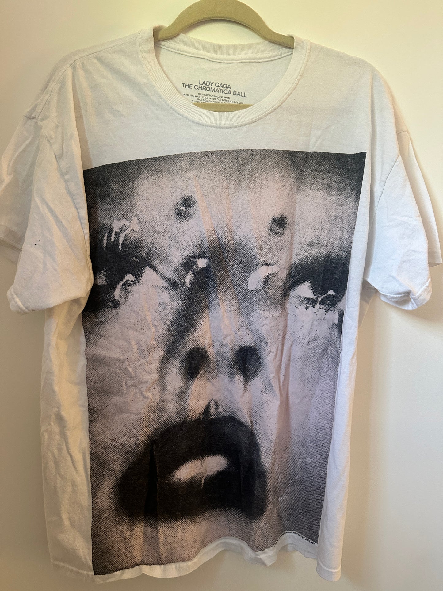 Lady Gaga “The Chromatica Ball” Tour Tee – 2022 | Large White Pop Culture / Music Shirt